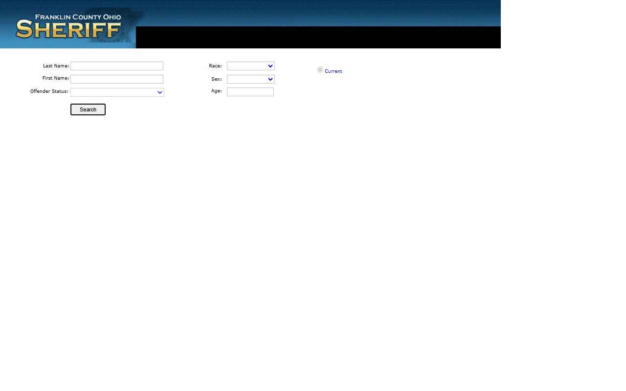 Franklin County inmate population Booking Find roster search fields